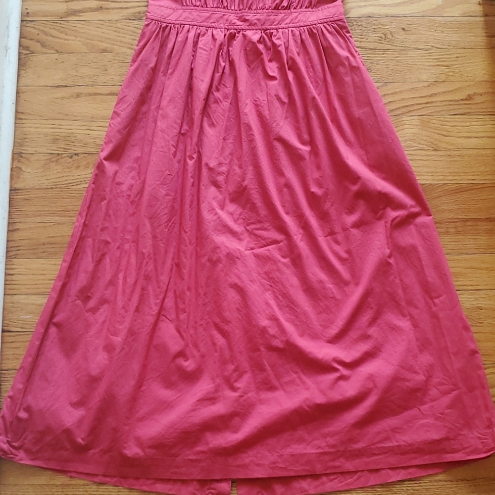 Gorgeous Coral Madewell Open Back Midi Dress - Picture 4 of 9